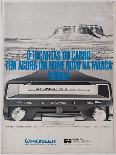 Toca-fitas Pioneer Kp333 Som Antigo - Propaganda De Revista