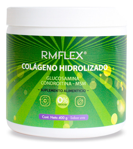 Colágeno Hidrolizado, Glucosamina, Condroitina 400g  Rmflex