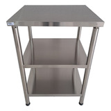 Mesa Bancada Cozinha Industrial 0,60x0,50 2 Prat 100% Inox