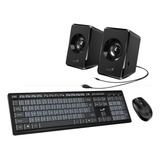 Combo Teclado Y Mouse Inalambrico Usb Con Parlantes Genius