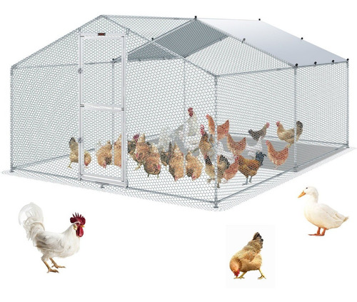 Gallinero De Metal Grande Techo Puntiagudo 13.1x9.8x6.6ft