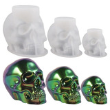 Moldes De Silicón Juego De 3 Calaveras, Cráneo, Vela, Resina