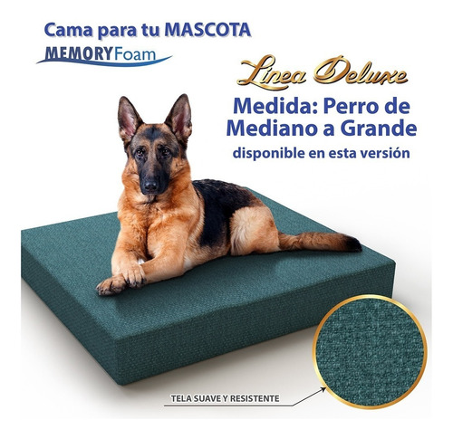 Cama Deluxe De Memory Foam C/funda Lavable P/perro Grande 