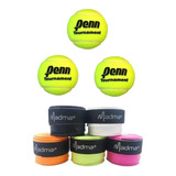 Kit Pelota De Tenis X3 Penn + 2 Cubre Grip Padel All Courts