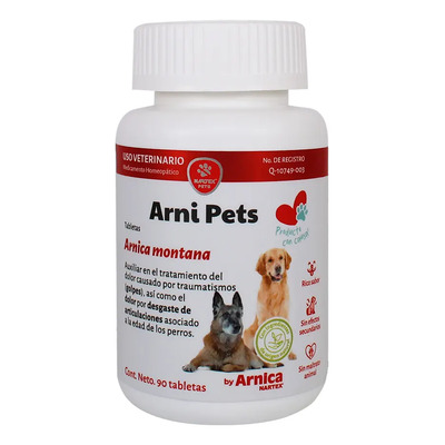Nartex Arni Pets Tabletas Con Árnica 90 Tabs Para Mascotas Auxiliar En Dolor Articular Y Desinflamación Natural | MercadoLibre