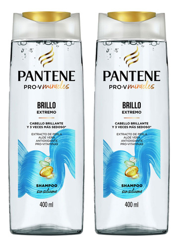 Pack Shampoo Pantene Pro-v Essentials Brillo Extremo 400 Ml