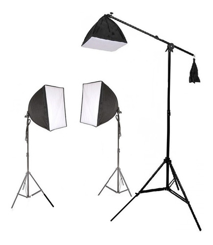 Kit Softbox 50x70 Tripé Girafa Estúdio Foto Video S/ Lampada