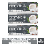 Pack 3 Pasta Dental Blanqueadora Biomed Superwhite 100g