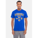 Camiseta Nba Patches Logo Golden State Warriors Azul Royal