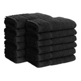 Pack X12 Toalla Negro 100% Algodón 40x75 Hotelera Oferta