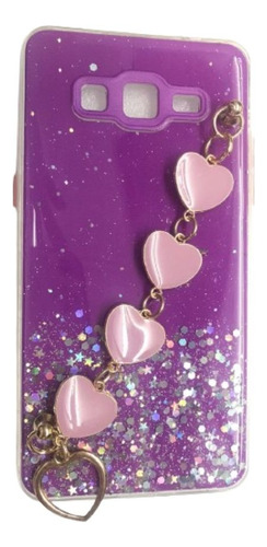 Funda Para Samsung J2 Prime Con Glitter Y Soporte Cadena