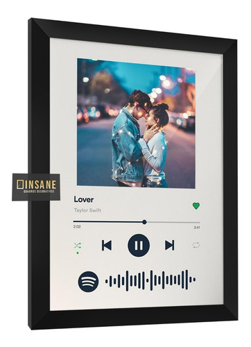 Quadro Personalizado Musica Interativo Spotify C Vidro 45x35
