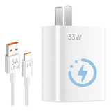 33w Turbo Quick Cargador Con Cable Tipo C Para Xiaomi