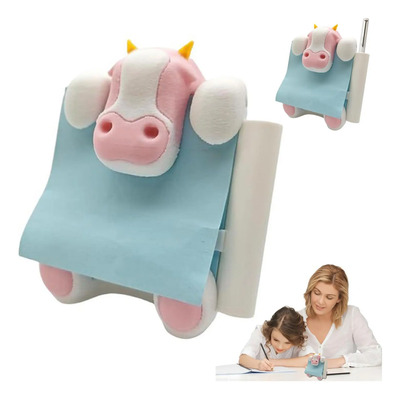 Porta Notas Adhesivas Con Forma De Vaca Y Portalápices,