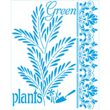 Str-269 - Stencil 25x20cm Green Plants - Litoarte