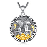 Vito Collar De Plata De Ley 925 Anubis Y Horus Para Mujeres 