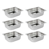 Cuba Gastronômica Gn 1/2 100mm Inox Rechaud Buffet Kit 6 Pçs