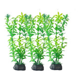 Plantas Artificiais Verde Enfeite Para Aquário Kit 3 Un 17cm