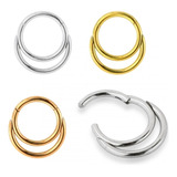 Piercing Septum Clicker Doble Dorado