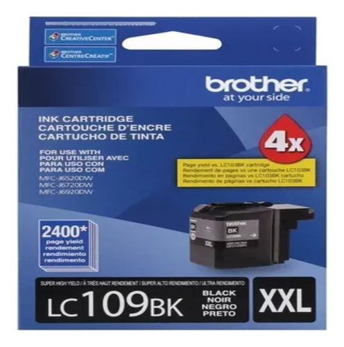 Tinta Brother Lc109bk Negro  Súper Alto Rendimiento