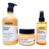 Loreal Absolut Gold Repair Shampo 500 + Mascarilla + 10 In 1