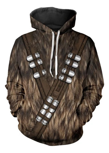 Star Wars Chewbacca Sudadera Cosplay Marrón Franela Lana