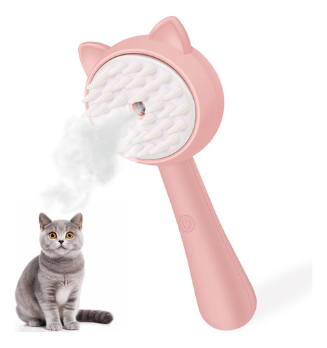Cepillo Limpiador Steam Brush Kalamanda Cat Steamy Cat Pink