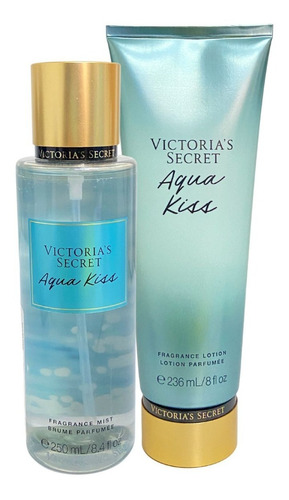 Set Victoria's Secret Crema Y Body Locion Aqua Kiss