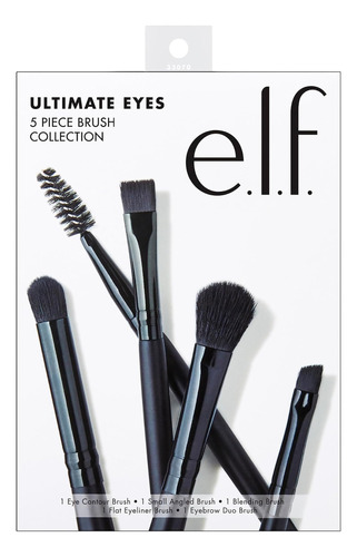 Elf Ultimate Eyes Kit, Colección De Brochas De 5 Piezas, Neg