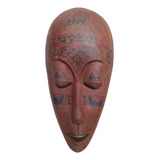 Máscara Decorativa Para Parede De Madeira Vermelho 51 Cm