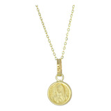 Cadena Medalla Virgen De Guadalupe Oro 14k Stellina Color Amarillo