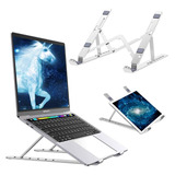 Soporte Notebook Tablet Aluminio Plegable Regulable Portatil Color Plateado