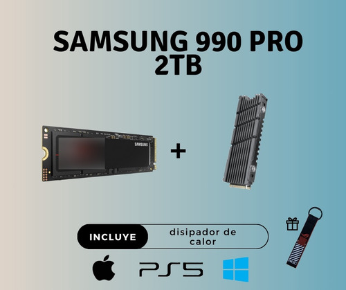 Samsung 990 Pro 2tb, Ssd, Pcie Gen 4, Compatible Con Ps5