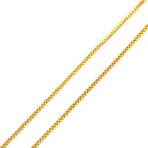 Corrente Feminina Maciça De Ouro 18k Veneziana 40cm 0,90mm