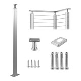 Postes De Pasamanos De Cable 42x0.98x1.97in Plateado