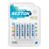 Bst-aa2100x4 - Pila Beston Recargable 2100 Bl X 4