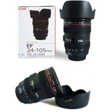 Copo Caneca Em Forma De Lente Canon 24-105mm Com Porta Sol