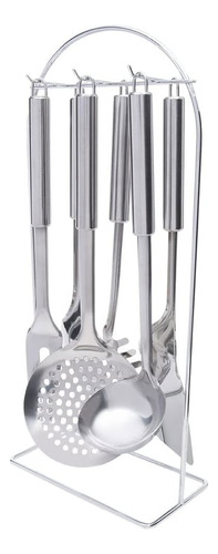 Kit 7 Utensílios De Cozinhade Mesa Em Aço Inox Mimo Style