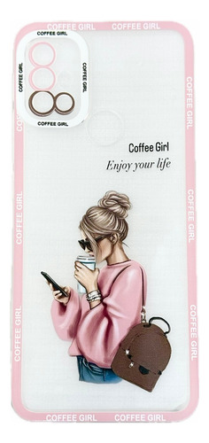 Funda Coffe Girl Para Moto G20 G30 G31 G51 G22 G42 G52 G82 