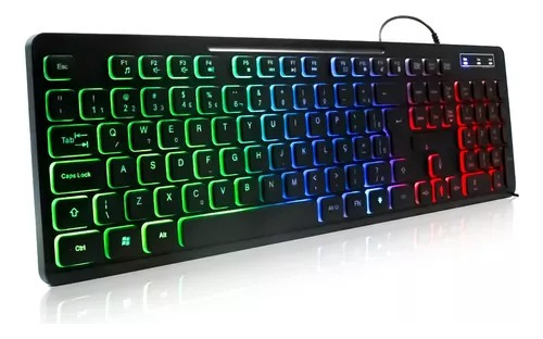 Kit Gamer Teclado Mouse Pad Rgb Usb Led Luminoso Colorido 