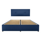 Cama Recamara - Base Box Cabecera Urban Azul King Size