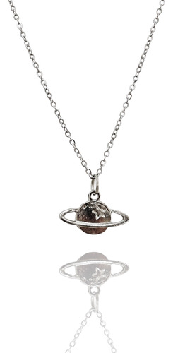 Collar Con Dije Planeta Saturno Regalo Hombre Mujer