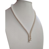 Collar Perla 2 Puntas Elaborado En Oro De 14 K + Obsequio