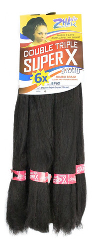 Cabelo Jumbão Hiper Super X Jumbo 400g Box Braid Tranças Cor Castanho (4