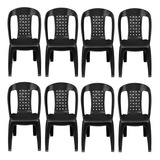 8 Cadeiras Bistro Plástica Resistente Para Mesa Jogos Jardim