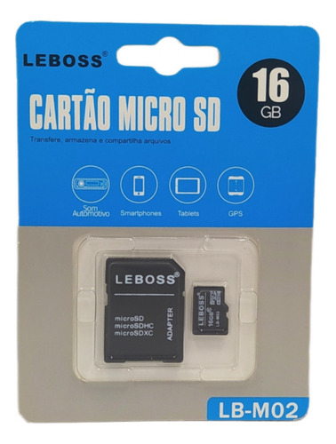 Cartão Micro Sd 16 Gb Leboss Lb-m02