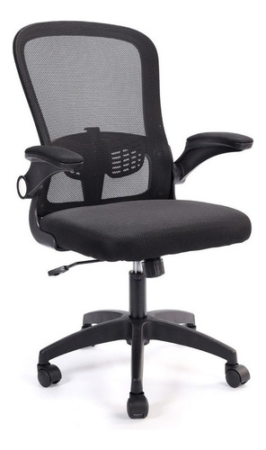 Cadeira De Escritório Femmto Bm001 Ergonômica  Preta Com Estofado De Mesh Y Nailon