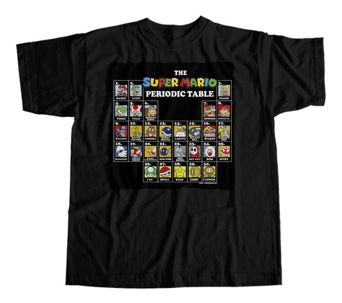 Camiseta The Super Mario Periodic Table