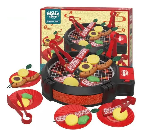 Juego Parrilla Asardor Accesorios Bbq Simulacion Cocina Niño