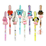 Set 12 Plumas Bts-bt21 Punto Fino Tinta Gel Kawaii Zxb-18